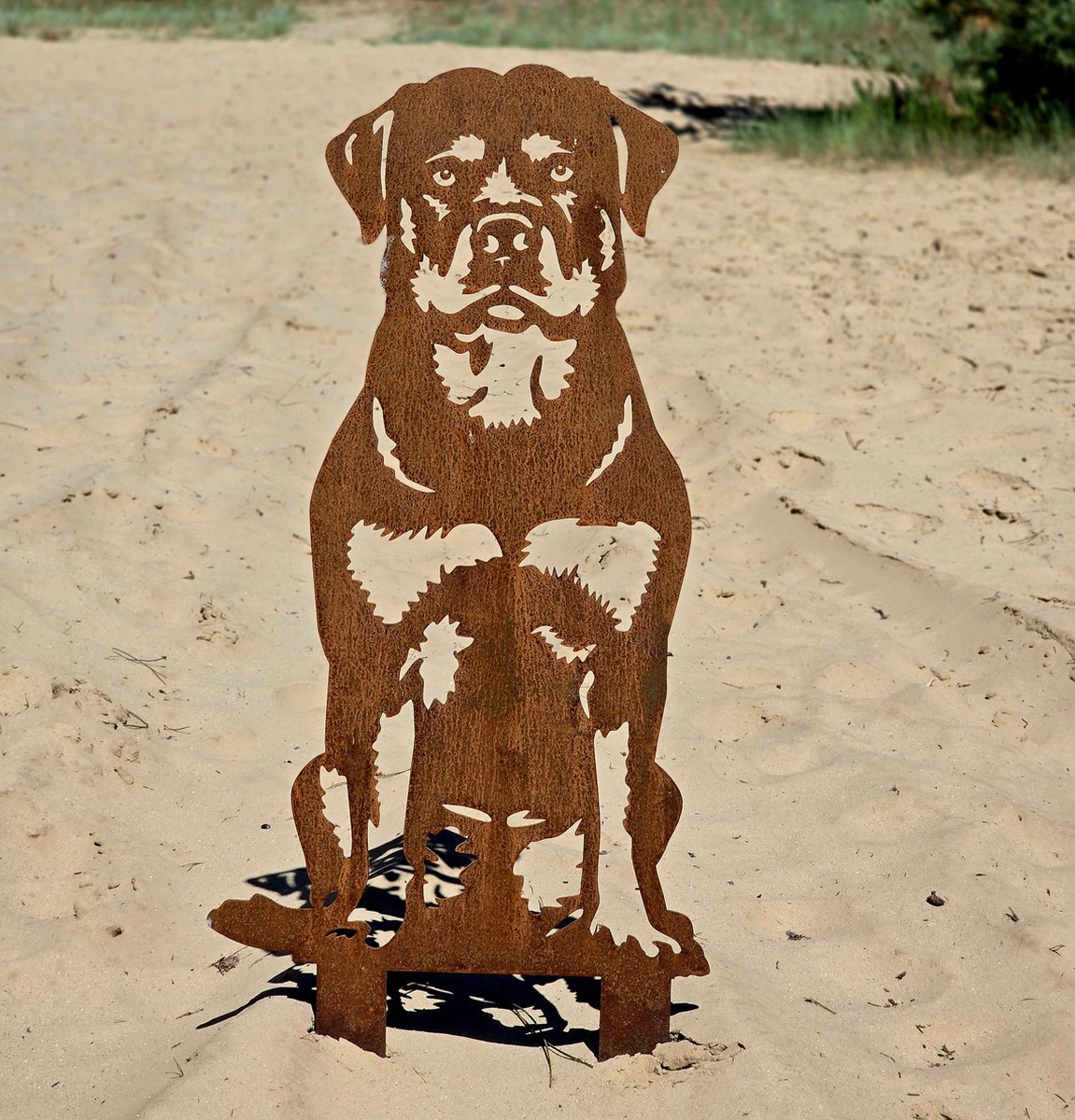 Rottweiler - silhouet hond - cortenstaal - NL product - ware grootte