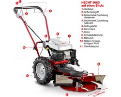 Hecht 5060 hooggrasmaaier en ruwterreinmaaier - met messen - 60 cm werkbreedte