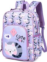 Onlynery Schoolrugzak, schooltas voor meisjes, grote -tas met speld en schattige accessoires, groen/zwart/roze/crèmewit