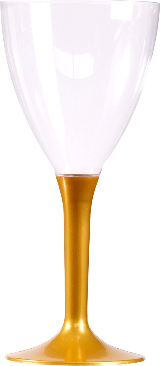 ISAP FRANCE - 10 Wijnglazen met goudkleurige steel 160 ml