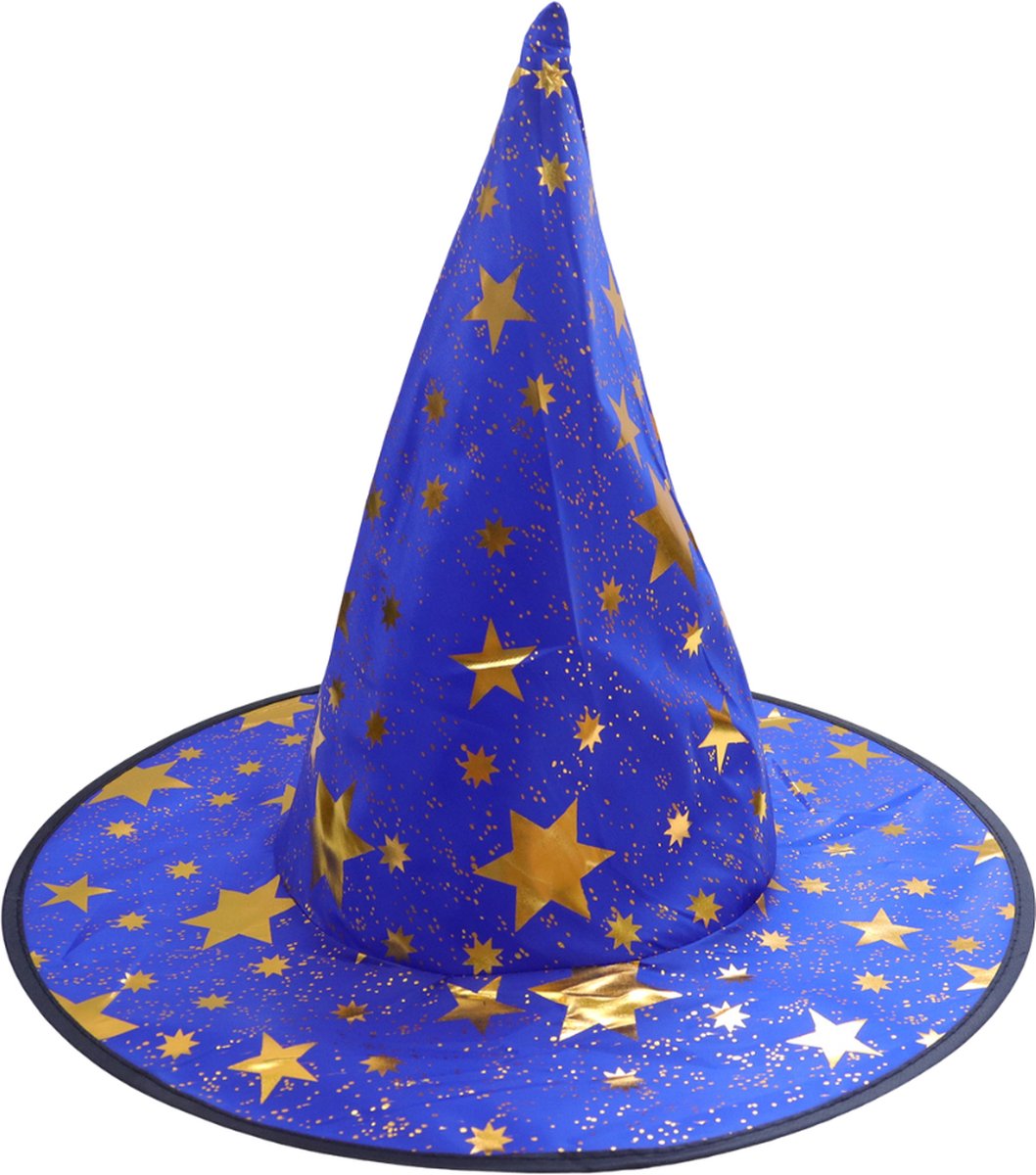 Joya Kids® Tovenaars Cape en Hoed Blauw | Halloween Verkleedset als Tovenaar | Verkleedkleding | Cape en Muts set Merlijn | Blauw — afbeelding 10