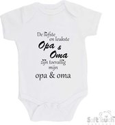 Barboteuse 100% coton "Le plus doux et le plus gentil grand-père et grand-mère se trouve être mon grand-père et ma grand-mère" Unisexe Katoen Wit/ noir 56/62
