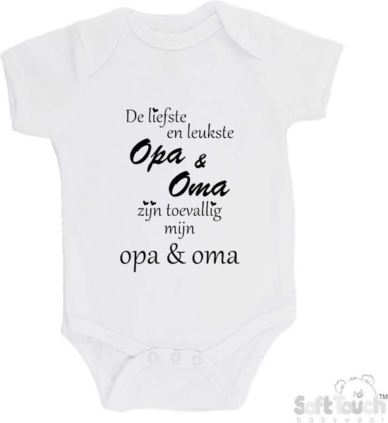 Foto: 100 katoenen romper de liefste en leukste opa oma zijn toevallig mijn opa oma unisex katoen wit zwart 56 62
