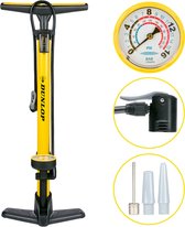 Bol.com Dunlop Fietspomp met Drukmeter - Fiets Pomp voor Dunlop Schrader en Frans Ventiel - Staande Pomp Incl. Adaptoren voor Wa... aanbieding