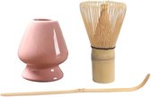 WiseGoods Premium Set Matcha Thee Beater - Accessoires de vêtements pour bébé de Cuisine - Cadeau - Mixeur - Batteur à main - Santé - Garde à poudre - Bamboe