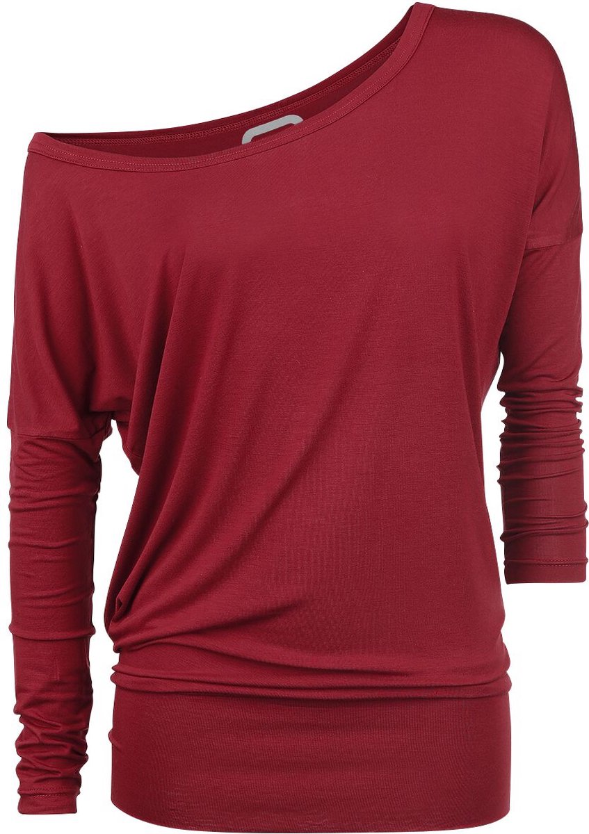 R.E.D. Rock-Engineered Design Rood basic shirt met lange mouwen - Dames - XL