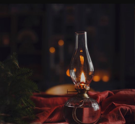 Strömshaga glazen olielamp Elisabeth met messing brander 28cm x Ø11cm van Merkloos — afbeelding 4