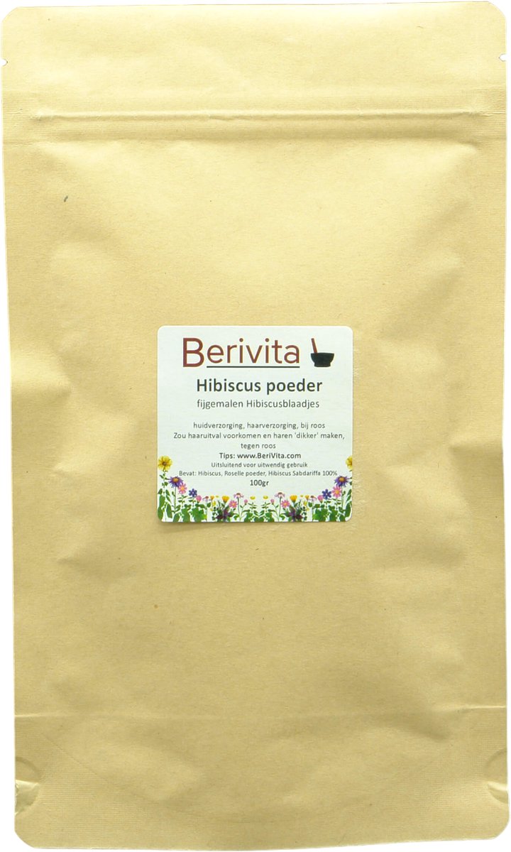Goedkoopste Hibiscus Poeder 100 Zuiver 100gr -Fijngemalen Hibiscus bladeren - Roselle Powder