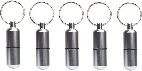 5x porte-clés avec mini étui à pilules pour médicaments - Prendre des médicaments - Boîtes à médicaments