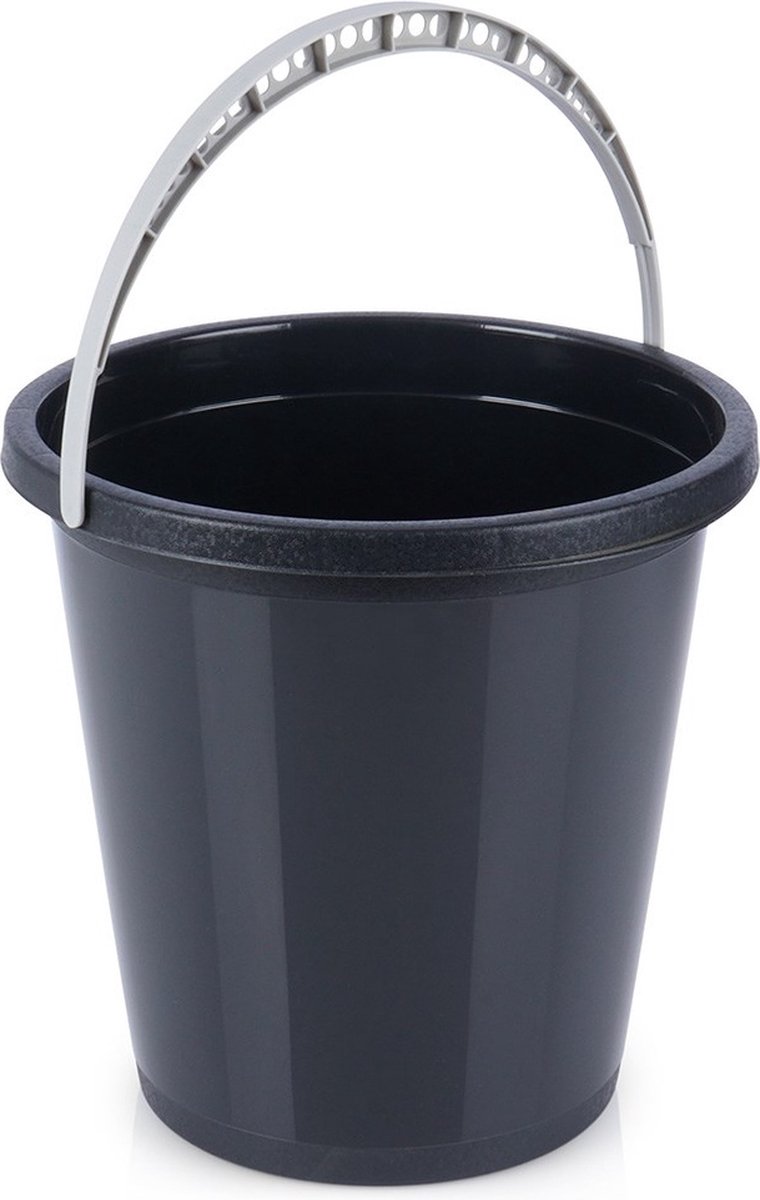 Goedkoopste Emmer Plastic Zwart 5 l - Met Handgreep - Huishoudemmer