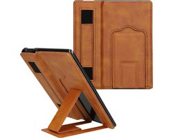 kwmobile e-reader hoesje geschikt voor Amazon Kindle Oasis 10. Generation hoes - Met polsband en standaard - Kunstleren e reader beschermhoes - In lichtbruin