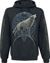 Spiral Celtic Wolf Heren Trui met capuchon - zwart - L
