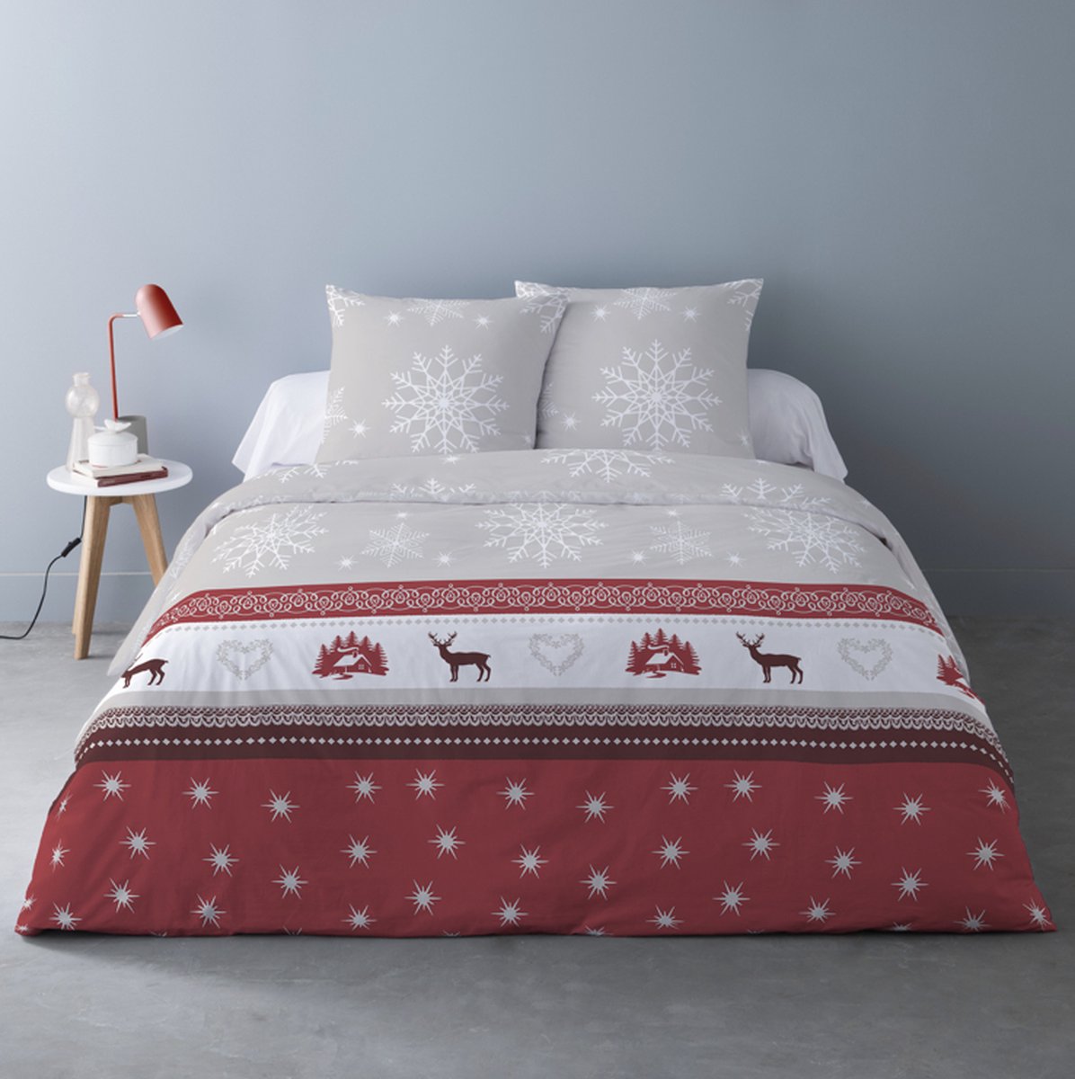 Better Nights - Luxe Polar Fleece Dekbedovertrek Vixen - 240x220 - warm - rood - Kerst/winter - 2 kussenslopen 63x63