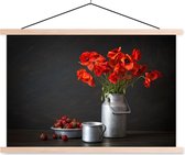 Affiche scolaire - Nature morte - Coquelicots - Pot à lait - 120x80 cm - Lattes vierges