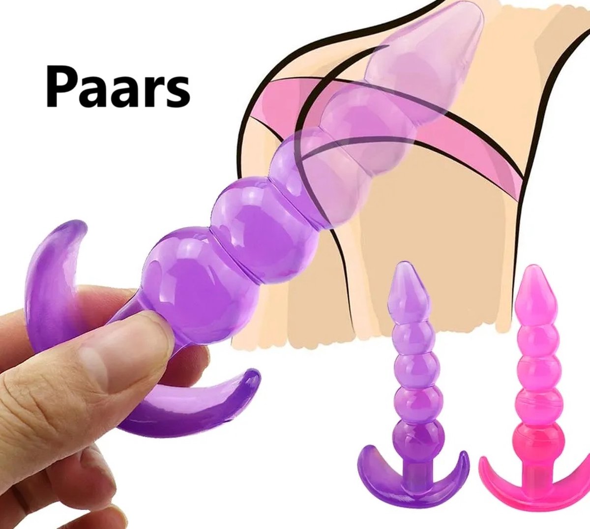 Goedkoopste Buttplug I Anaal Plug I Butt Plug I Ribbel Buttplug I Voor Hem Of Haar I 12 CM Inbrenglengte I Siliconen I Paars