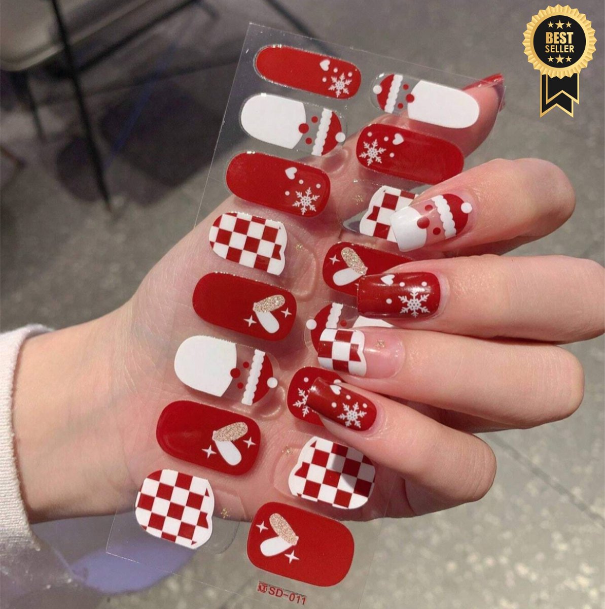 Goedkoopste GUAPÀ® Nagel Wrap Winter Kerst Patronen | Nagelstickers & Nail wraps 16 pcs Kerst | Nail Art | Nagel Folie | Diverse kleuren Nail Wrap | 16 Nagelstickers | Nail Wraps Stickers | 16 nagel wrap stickers Kerst Editie