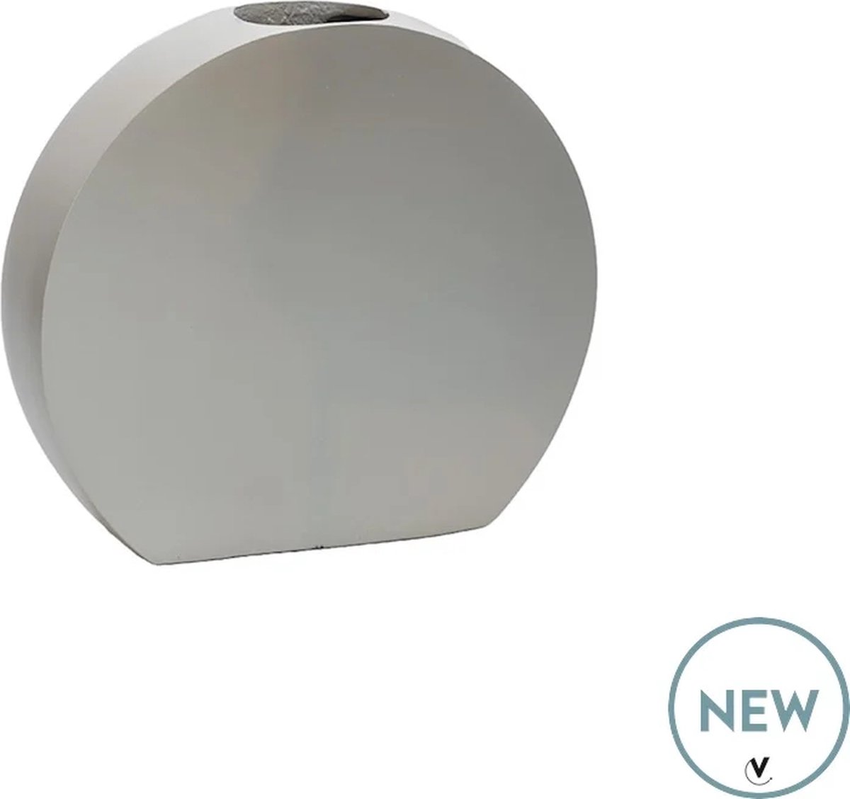 Vaas Ovalle | Large | ivory - parelwit | Metaal | L20 x B5 x H20 cm