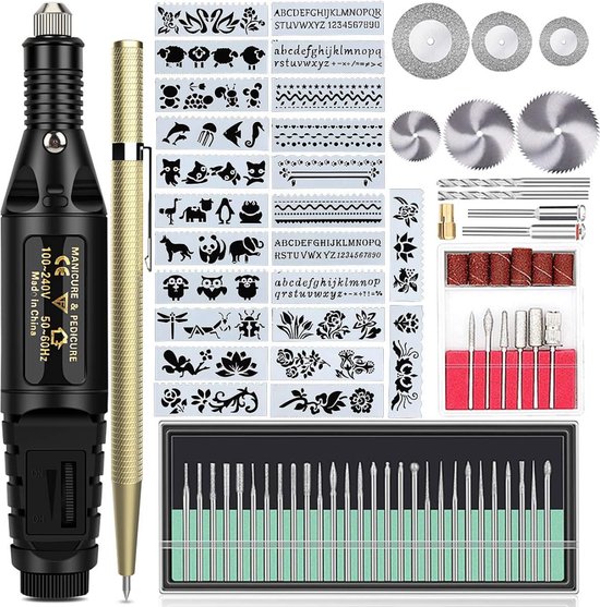 Graveerpen - Graveerset - Draagbaar - Draadloos - USB oplaadbaar - Doe-het-zelf set