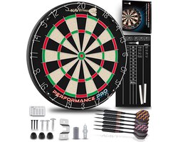 Navy Strikes Performance Pro Dartbord Set - Incl 6 Dartpijlen 23 gram en Scorebord - A Klasse Sisal - Triangle Wire - Toernooi Afmeting Dartsbord - Flights Darts en Dart Shafts