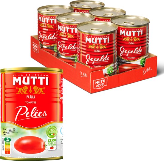 Mutti Pelati gepelde tomaten ZRP - 6 blikken x 400 gram
