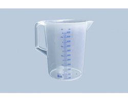 Gobelet doseur plastique 5 litres avec �chelle bleue