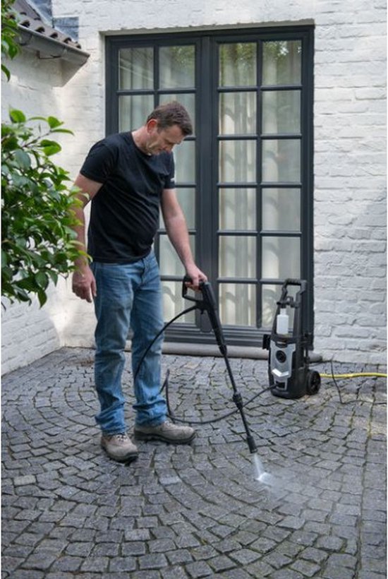 Powerplus POWXG90411 Elektrische hogedrukreiniger, 1800 watt, terrasreiniger, start/stopfunctie, max. 140 bar druk en 50 °C temperatuur, 8 m slang en accessoires inbegrepen