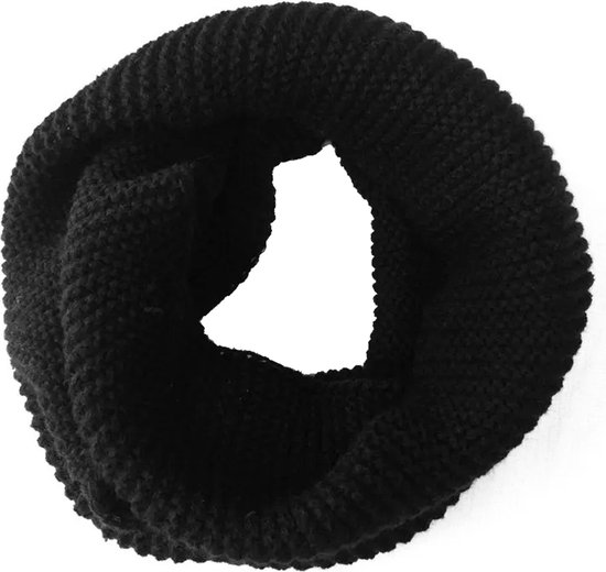 Colsjaal - Zwart | 28 x 52 cm | Gebreid Kabelpatroon | Acryl / Polyester | Fashion Favorite