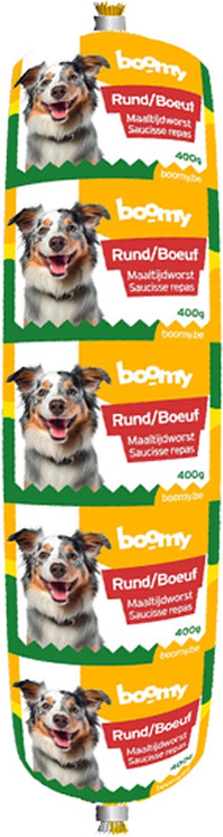 Boomy Boomy - Maaltijdworst - Hondenworst - Vers vlees - Rund - 6 x 400g