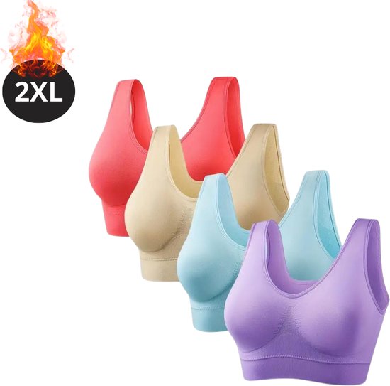 Soutien- BH Livano sans armatures - Sans Bracelets - Push- Soutiens-gorge - Comfort - Femme - Plus taille - Mixte 2 - Taille 2XL