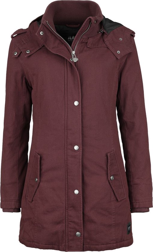 Black Premium by EMP Bordeauxkleurige winterjas met afneembare capuchon - Dames - M