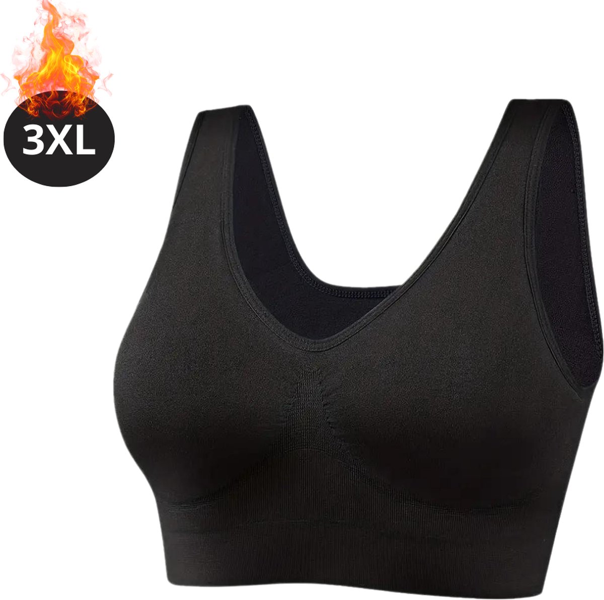 Livano BH Set Zonder Beugel - Zonder Bandjes - Push-up Bh's - Comfort Beha - Comfortabel - Sterk - Dames - Plus Size - 3 Pack - Zwart