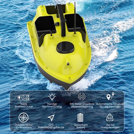 Luxe Voerboot Karper - 500 Meter Bereik - 3 Aas Containers - Afstandsbediening - Baitboat - Bestuurbare Vissen Boot - Complete Set van luxe — afbeelding 2