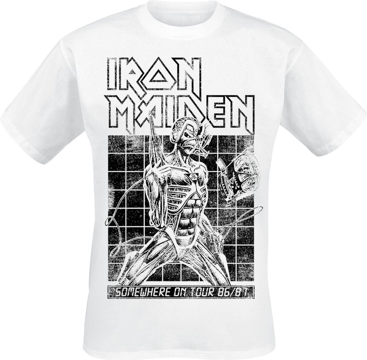 Iron Maiden Sit Tour 86/87 Heren T-shirt - wit - S