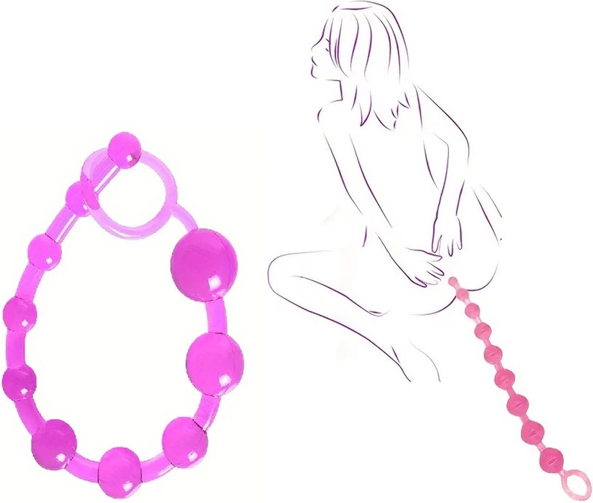 Goedkoopste Anale Kralen I Anal Beads I Buttplug I Anaal Plug I Butt Plug I I Gevorderen I 10 Kralen I 31 CM Lengte I 25 CM Inbrenglengte I Siliconen I Roze