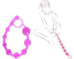 Anale Kralen I Anal Beads I Buttplug I Anaal Plug I Butt Plug I I Gevorderen I 10 Kralen I 31 CM Lengte I 25 CM Inbrenglengte I Siliconen I Roze