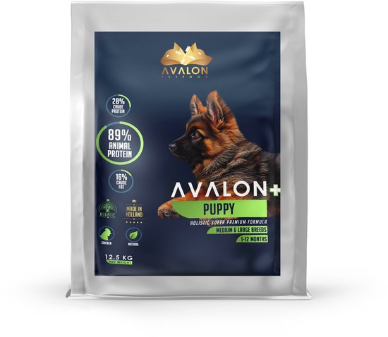 Avalon Petfood Puppy - Hondenvoer Droogvoer - Graanvrij - 12,5 KG - <12maanden