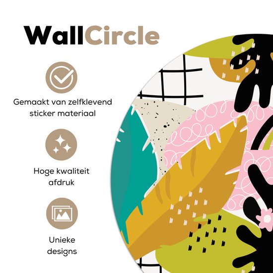 WallCircle® - Cercle de papier peint 100x100 cm - Stickers muraux Feuille - Jungle - Motifs - Cercle mural - Accessoires chambre enfant - Décoration chambre bébé - Cercle mural autocollant