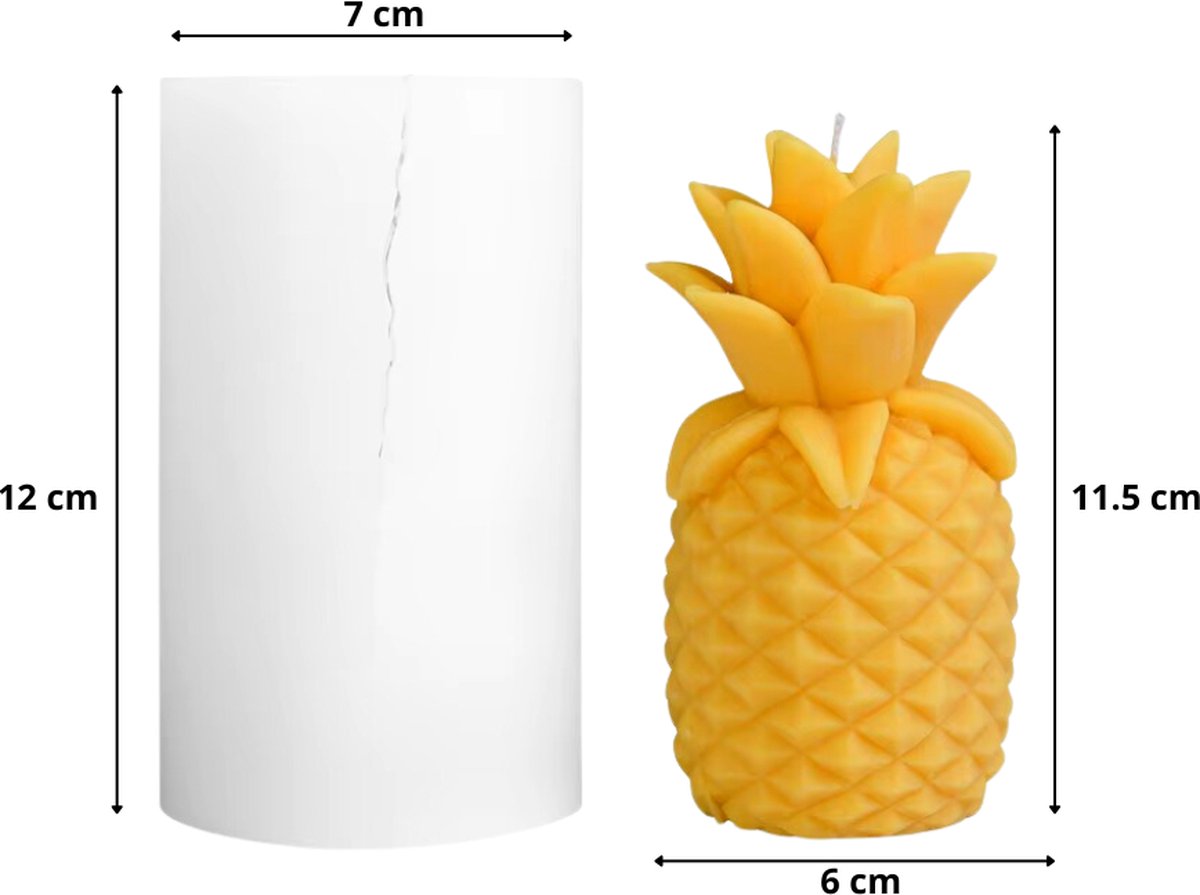 ZoeZo - Kaarsmal Ananas - Pineapple - Kaars mallen - Siliconen mal - Zelf kaarsen maken - Gips & epoxy gieten - Zeep maken