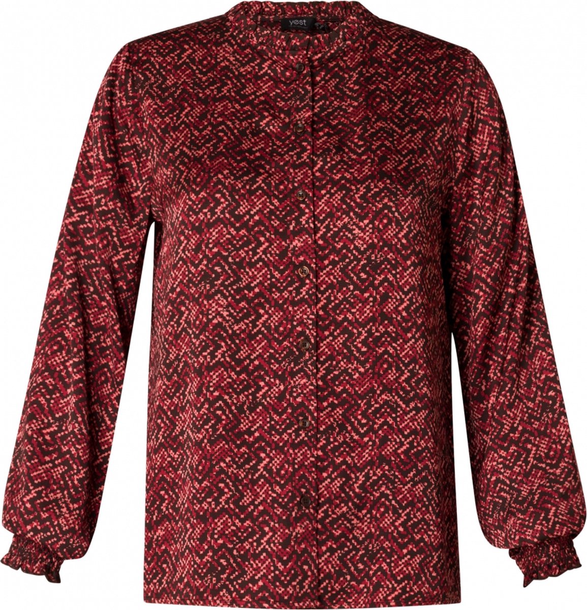 YESTA Sadah Tops - Deep Brown/Multi Col - maat 1(48)