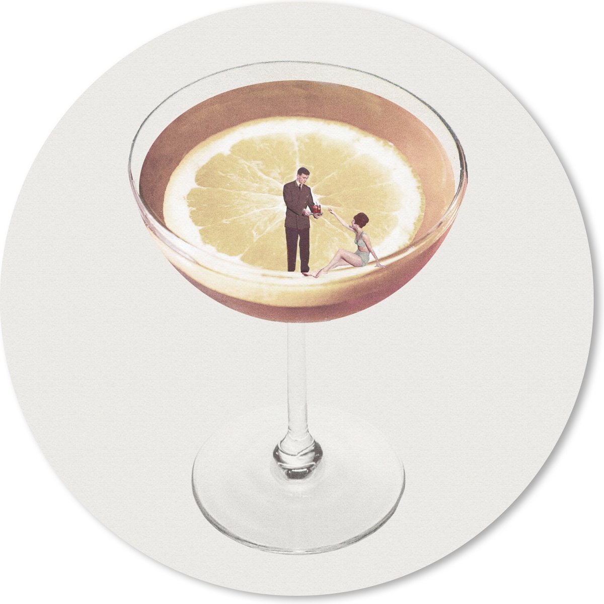 Muismat rond 50x50 cm - Mousepad Alcohol - Vintage - Drank - Ronde muismatten