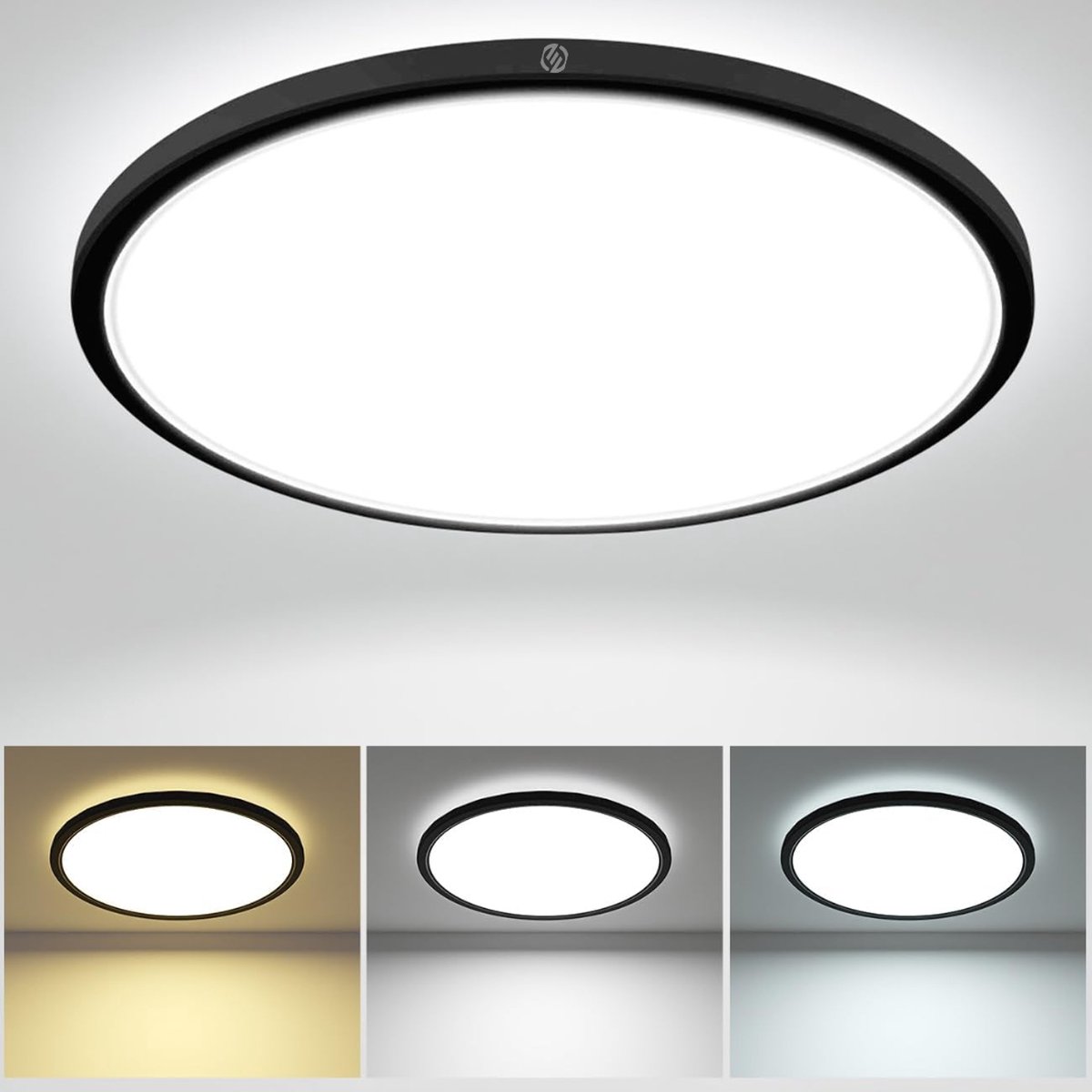 Equivera Plafonaire Lamp - Lamp - Plafond Lamp - Plafonnaire Lamp - Plafondlamp zwart