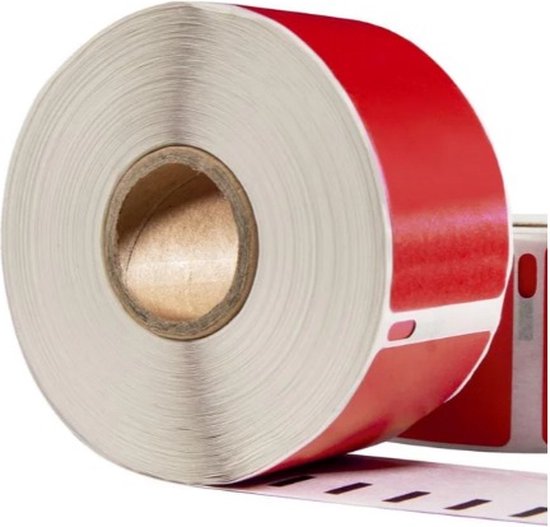 Tape d'étiquettes adapté à Dymo 99012 | 89x36mm | S0722400 - Rouge - 260 Étiquettes par rouleau - 1 rouleau - Convient pour : 310 320 330 400 400 Turbo 400 Duo 450 450 Turbo 450 Twin Turbo 450 Duo 4XL sans fil