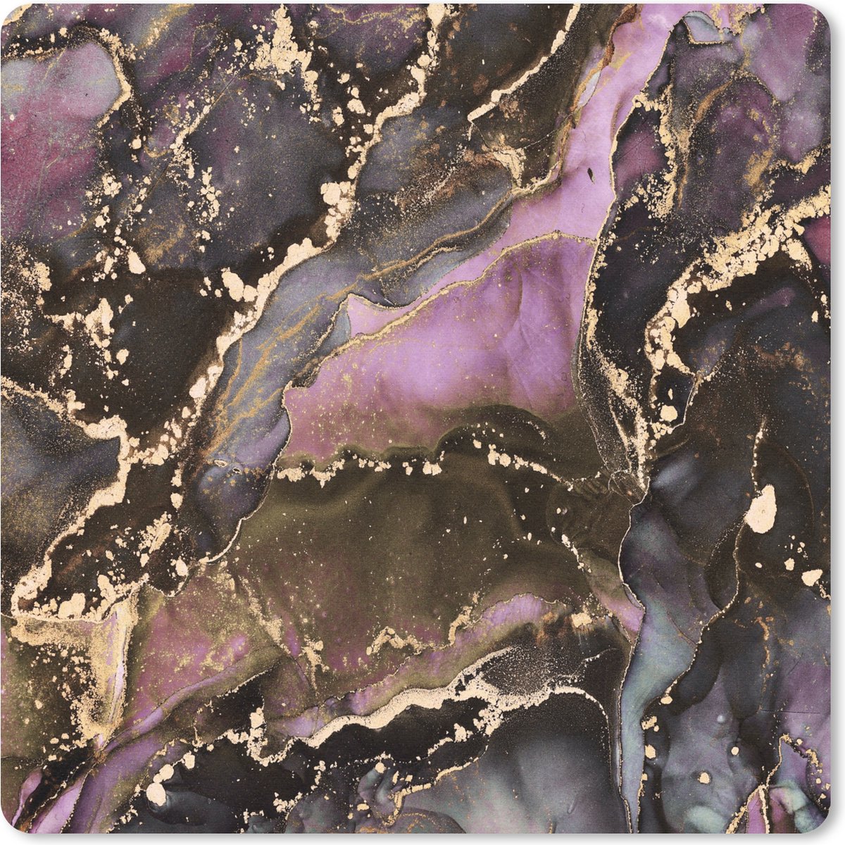 Muismat 30x30 cm - Mousepad Marmer - Gold - Steen - Abstract - Muismatten
