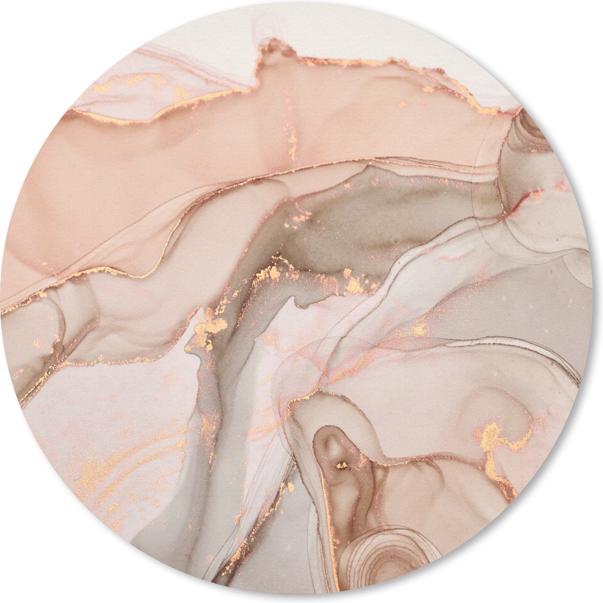 Muismat rond 40x40 cm - Mousepad Marmer - Roze - Rosé - Ronde muismatten