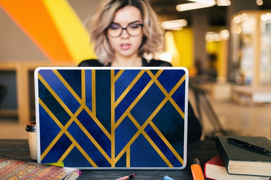 Autocollant pour ordinateur portable - 17,3 pouces - Or - Blauw - Motif - 40x30cm - Autocollants pour ordinateur portable - Skin pour ordinateur portable - Couverture
