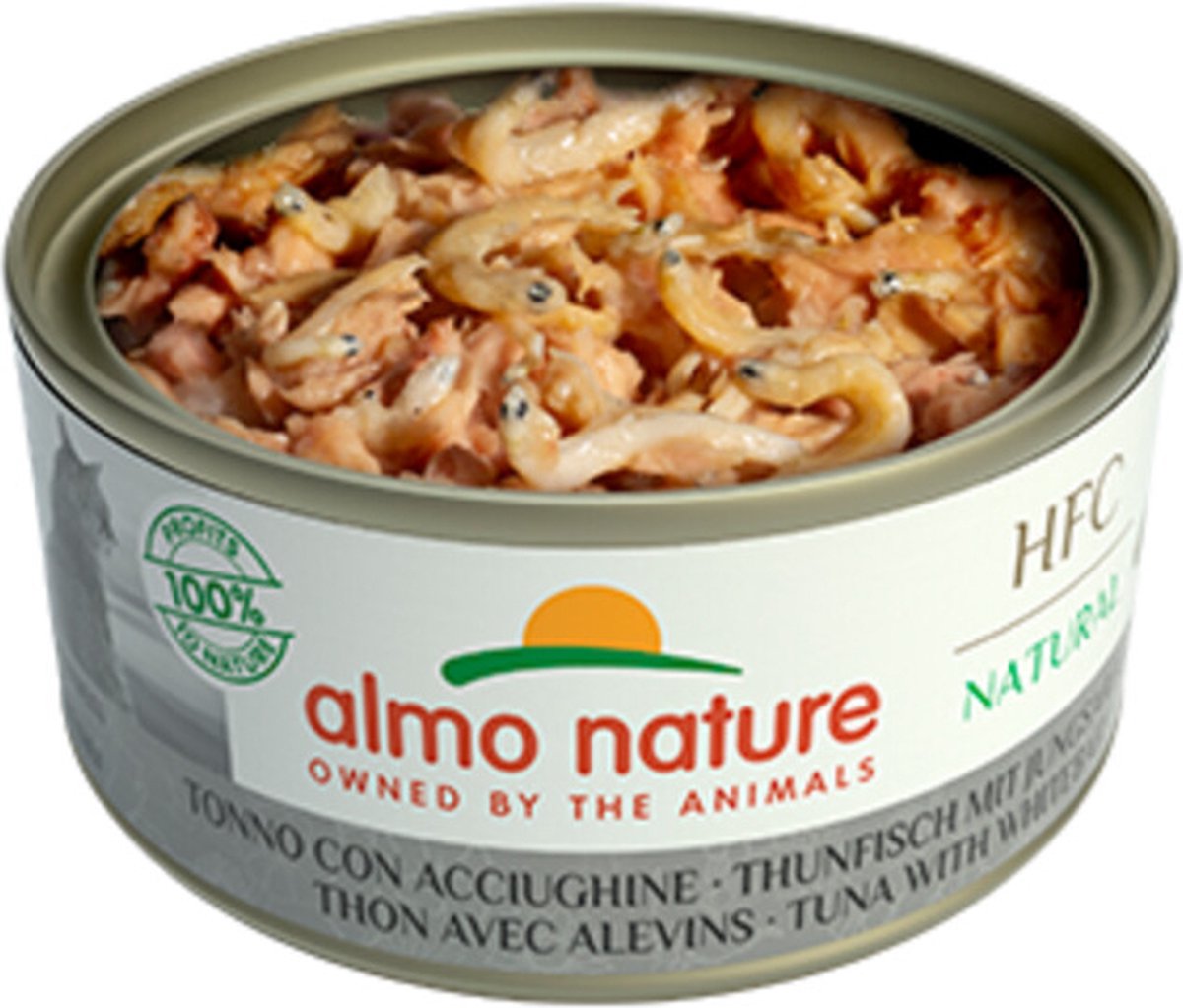 48x Almo Nature HFC Natural Kattenvoer Nat Blik Tonijn & Ansjovis 150 gr