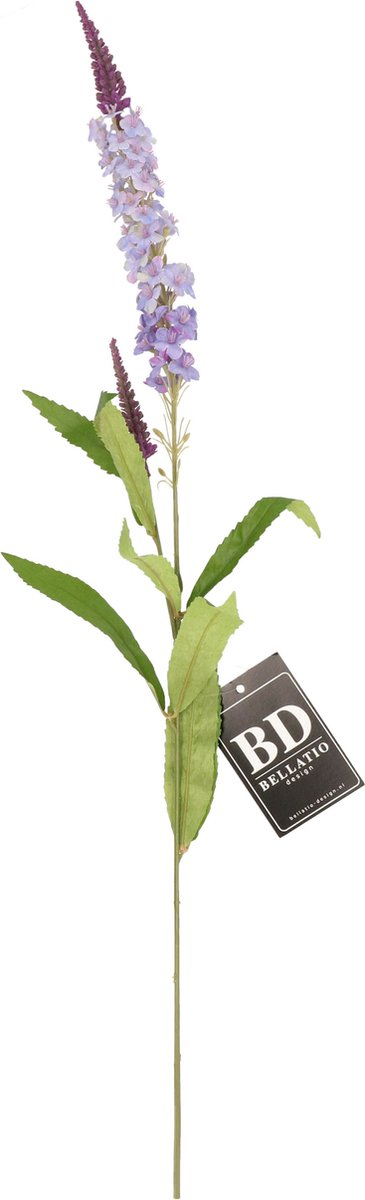 Bellatio Design Kunstbloem bloesemtak ridderspoor - 76 cm - paars - kunst zijdebloemen - decoratie tak Lila