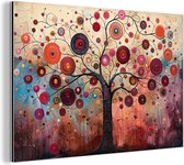 Tableau aluminium 120x80 cm - Décoration murale métal - Arbre - Violet - Abstrait - Art - Décoration murale métal salon - Décoration industrielle - Photo sur dibond - Accessoires industriels chambre