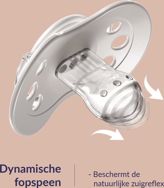 Difrax LOVI Dynamische Fopspeen 0 tot 6 Maanden - Jongen setje - Glow in the dark - 2 Stuks, Siliconen Speen, Gemakkelijk te Accepteren van Merkloos — afbeelding 4
