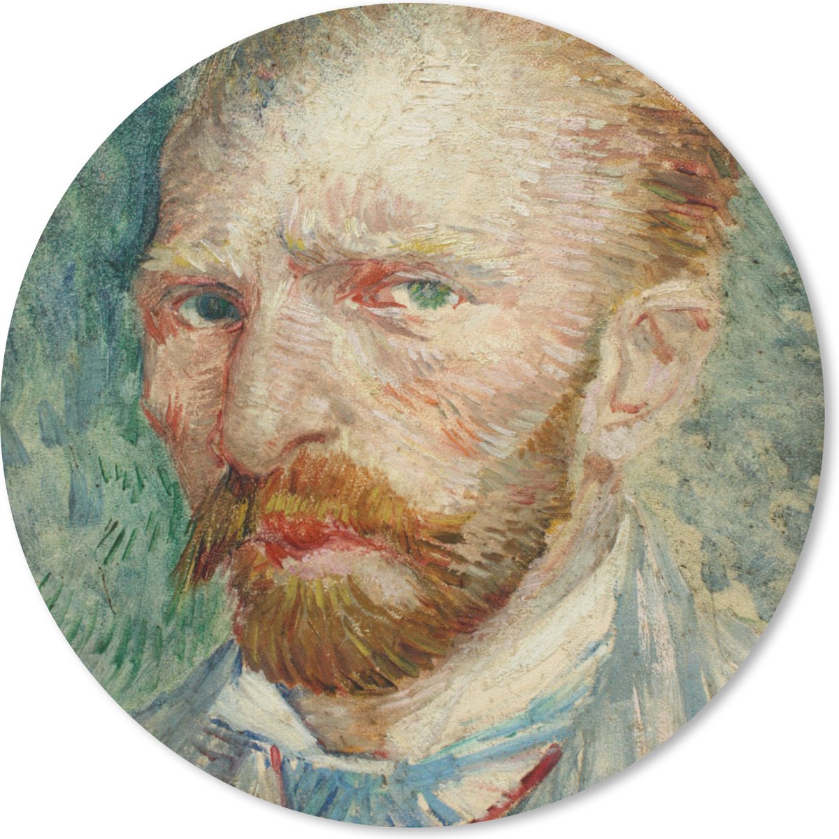 Muismat rond 20x20 cm - Mousepad Zelfportret - Vincent van Gogh - Ronde muismatten